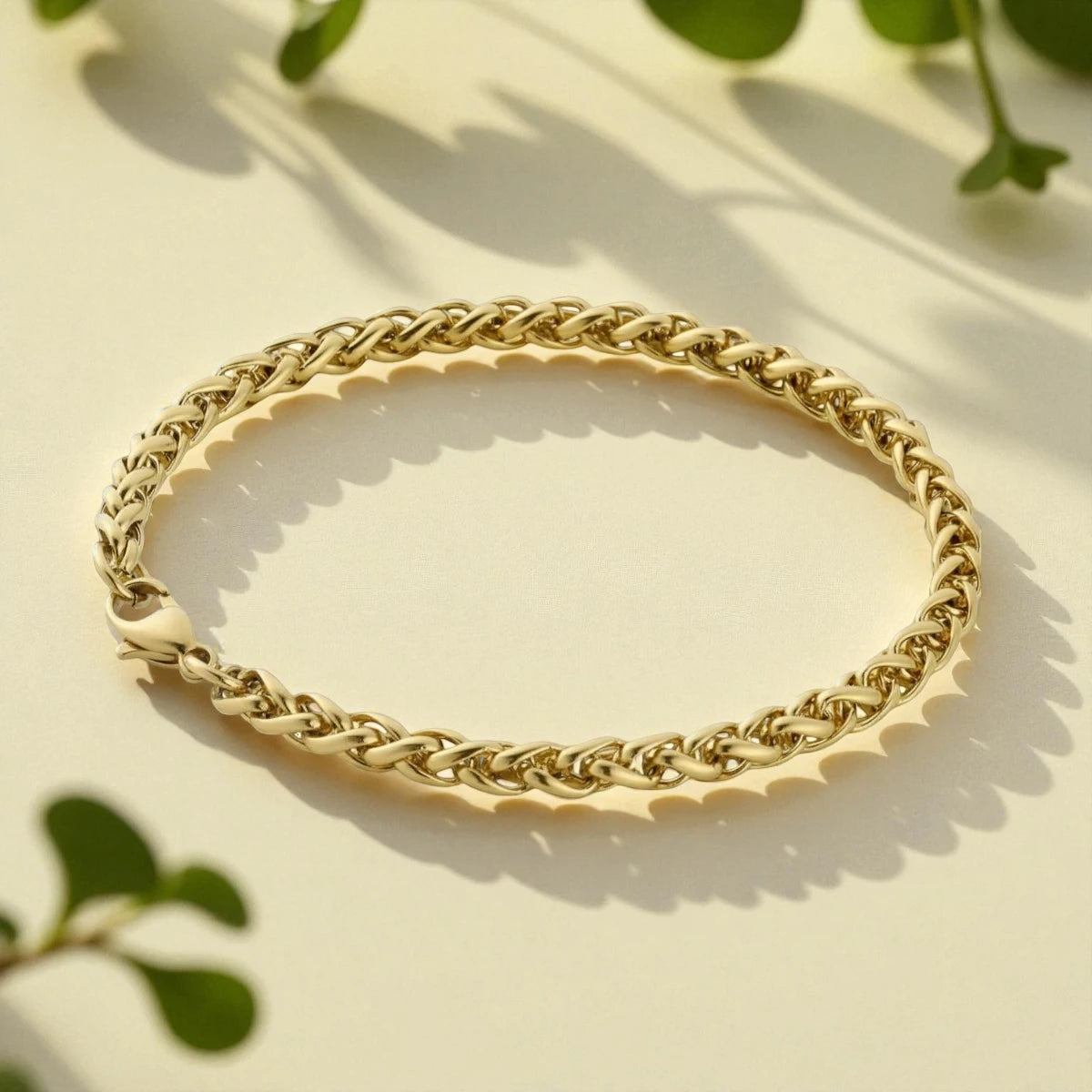 Wheat Bracelet (Gold) 5mm