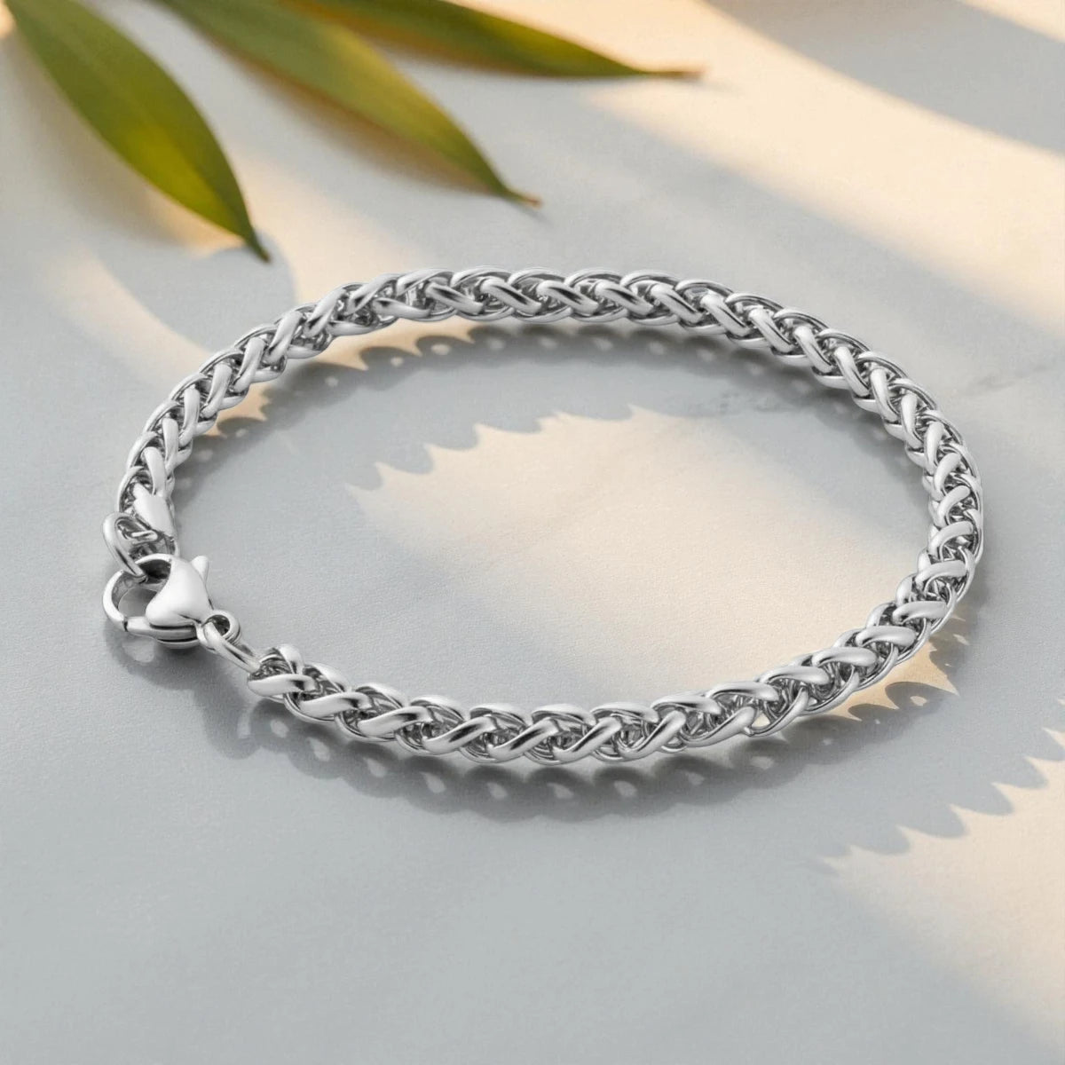 Wheat Bracelet (Silver) 5mm