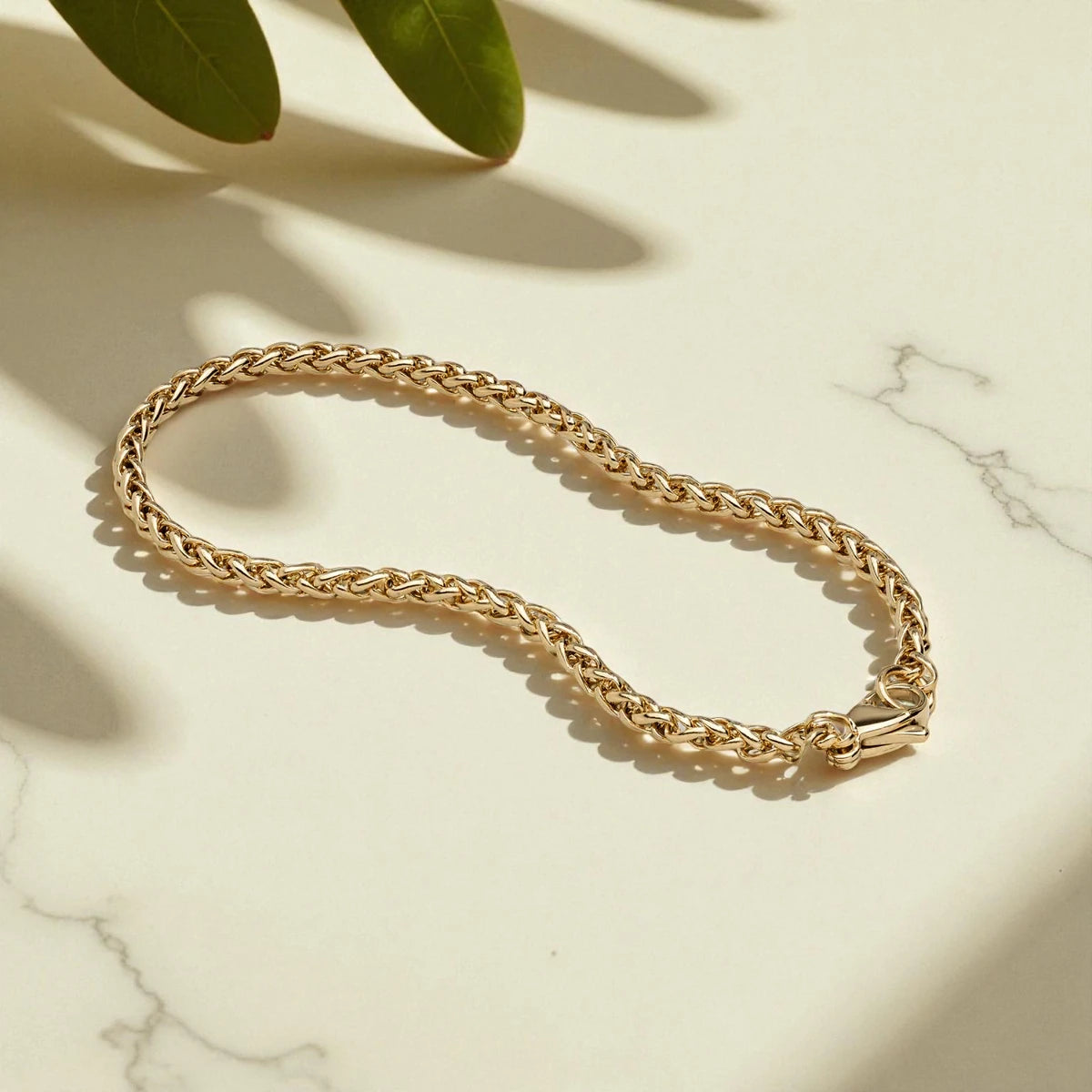 Wheat Bracelet (Gold) 5mm